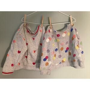 Gymboree 2 Sweatshirts & Uniqlo Fleece-Lined Pants Lot ~ Sz 3 ~ Cool Beach Days